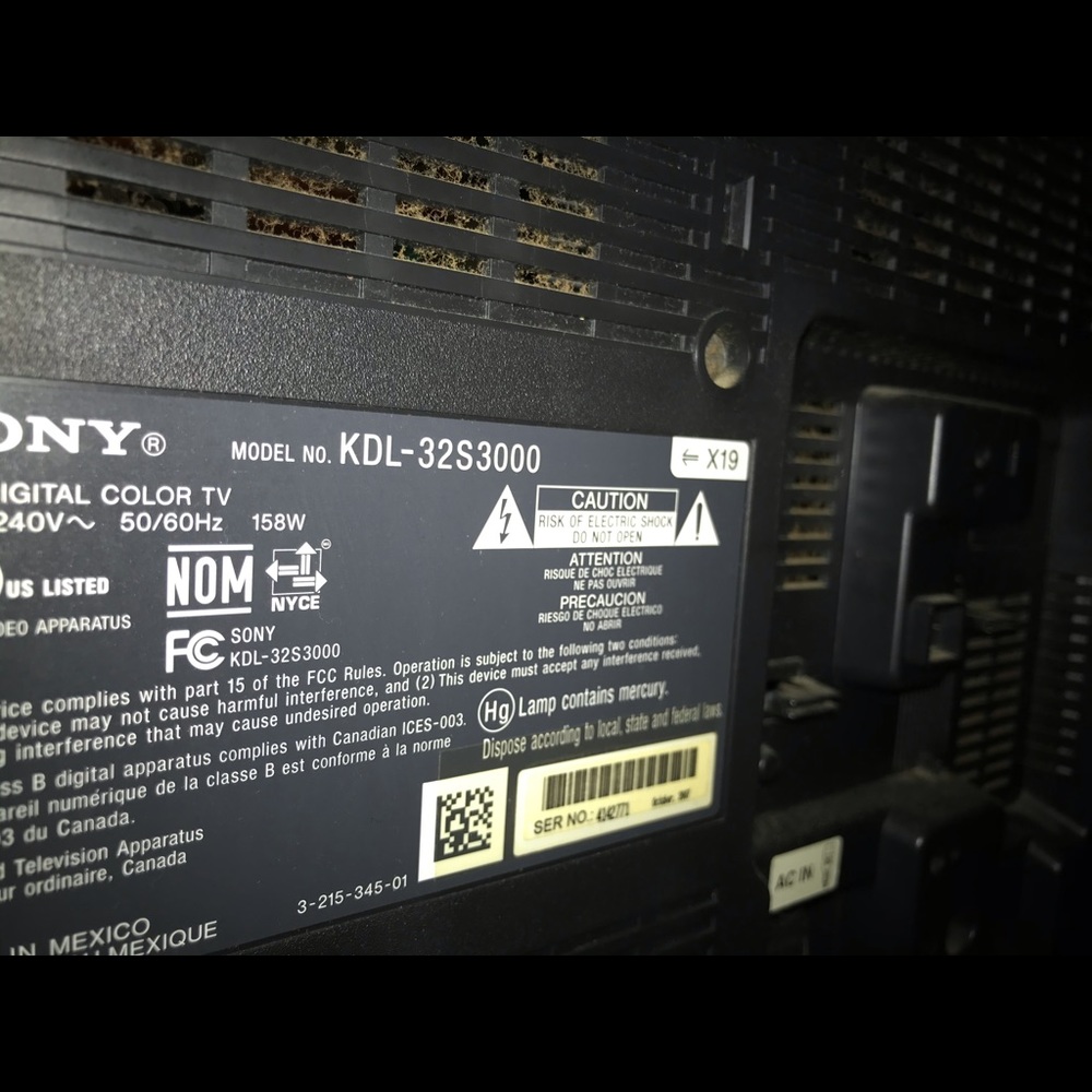 32 inch Sony Bravia Flatscreen TV